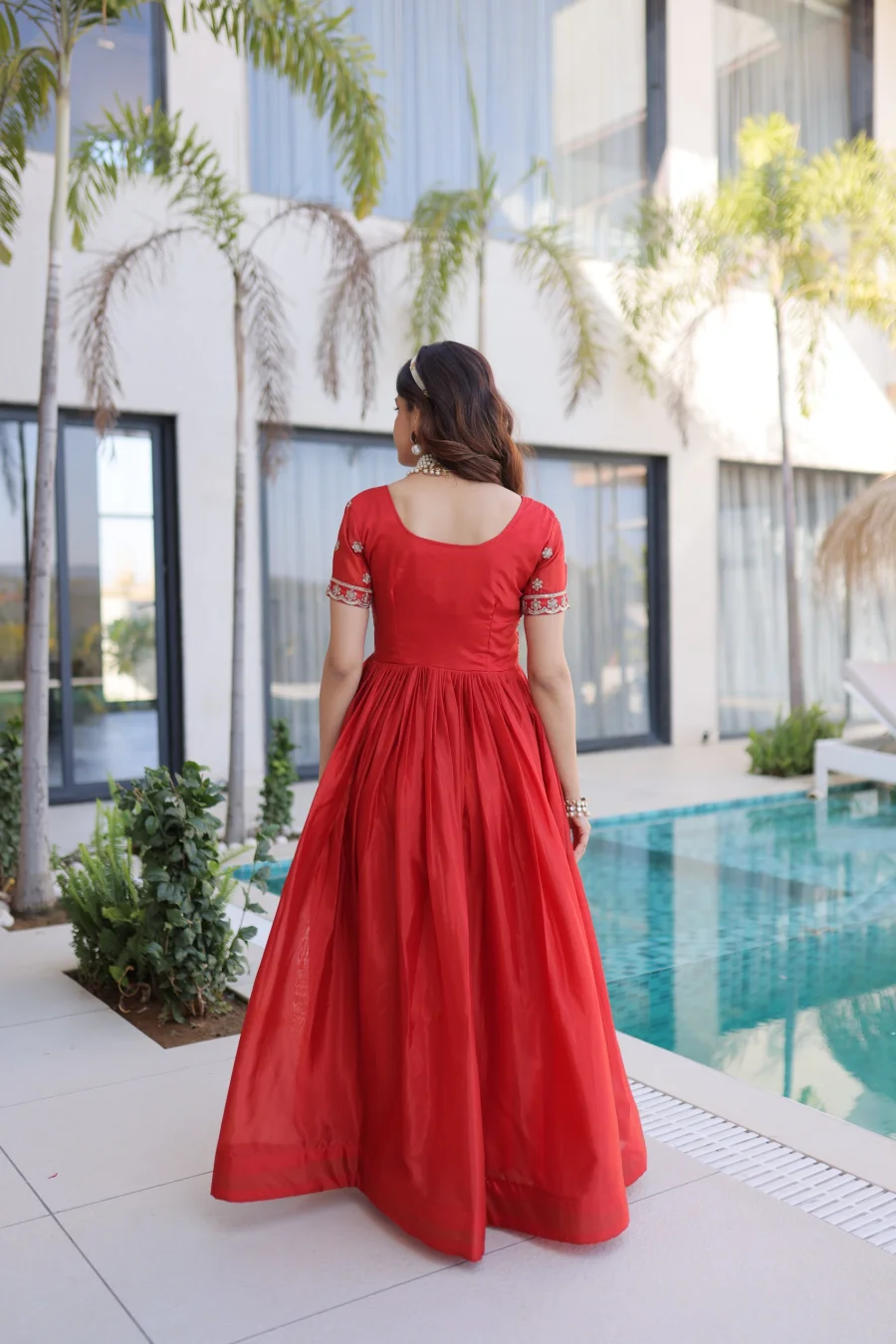DESIGNER HO FABRIC SEQUENCE & ZARI WITH PIPE BEADS EMBROIDERY WORK GOWN FESTIVE WEAR WHOLESALE PRICE ETHNIC GARMENT (7)