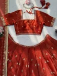 DESIGNER KRISHMA SILK THREAD WITH SEQUENCE WORK LEHENGA CHOLI WITH DUPATTA WEDDING WEAR WHOLESALE PRICE ETHNIC GARMENT (4)