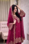 DESIGNER MOSS SILK SEQUENCE & ZARI THREAD EMBROIDERY WORK TOP PALAZZO WITH DUPATTA FESTIVE WEAR WHOLESALE PRICE ETHNIC GARMENT (3)