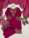 DESIGNER MOSS SILK SEQUENCE & ZARI THREAD EMBROIDERY WORK TOP PALAZZO WITH DUPATTA FESTIVE WEAR WHOLESALE PRICE ETHNIC GARMENT (3)