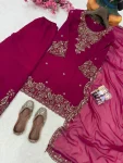 DESIGNER MOSS SILK SEQUENCE & ZARI THREAD EMBROIDERY WORK TOP PALAZZO WITH DUPATTA FESTIVE WEAR WHOLESALE PRICE ETHNIC GARMENT (3)