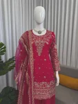 DESIGNER NATURAL CREPE THREAD WITH SEQUENCE AND CODING DORI WITH READYMADE LACE BORDER WORK TOP PATIYALA WITH DUPATTA FESTIVE WEAR WHOLESALE PRICE ETHNIC GARMENT (3)