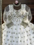 DESIGNER NET THREAD & SEQUENCE WORK GOWN LEHENGA WITH DUPATTA WEDDING WEAR WHOLESALE PRICE ETHNIC GARMENT (3)
