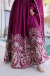 DESIGNER RANGOLI CRUSH SEQUENCE MULTI EMBROIDERY WORK GOWN WITH DUPATTA FESTIVE WEAR WHOLESALE PRICE ETHNIC GARMENT (6)