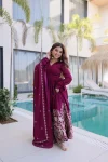DESIGNER RANGOLI CRUSH SEQUENCE MULTI EMBROIDERY WORK GOWN WITH DUPATTA FESTIVE WEAR WHOLESALE PRICE ETHNIC GARMENT (6)