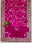 DESIGNER RANGOLI EMBROIDERY SEQUENCE, DORI AND ZARI WITH CUT WORK BORDER WORK SAREE WITH UNSTITCHED BLOUSE WEDDING WEAR WHOLESALE PRICE ETHNIC GARMENT (4)