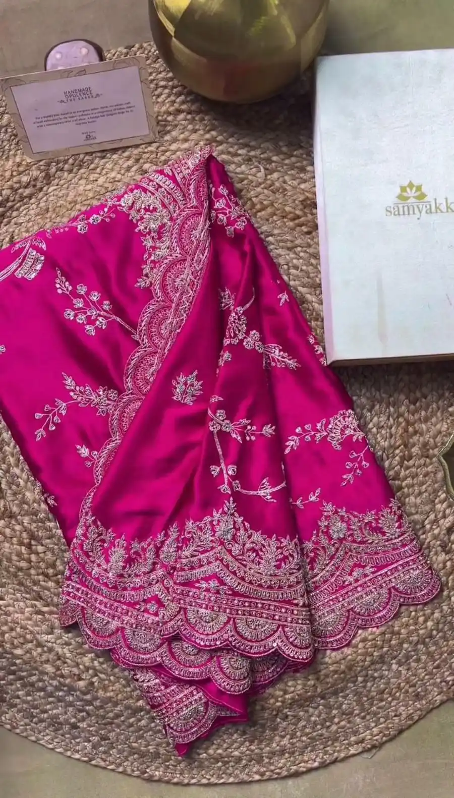DESIGNER RANGOLI EMBROIDERY SEQUENCE, DORI AND ZARI WITH CUT WORK BORDER WORK SAREE WITH UNSTITCHED BLOUSE WEDDING WEAR WHOLESALE PRICE ETHNIC GARMENT (6)