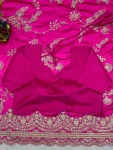 DESIGNER RANGOLI EMBROIDERY SEQUENCE, DORI AND ZARI WITH CUT WORK BORDER WORK SAREE WITH UNSTITCHED BLOUSE WEDDING WEAR WHOLESALE PRICE ETHNIC GARMENT (4)