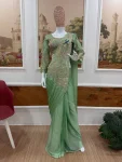DESIGNER RANGOLI SILK EMBROIDERY THREAD & DUAL SEQUENCE WORK READY TOP WEAR SAREE WITH STITCHED BLOUSE PARTY WEAR WHOLESALE PRICE ETHNIC GARMENT (6)