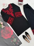 DESIGNER RAYON COTTON THREAD WORK TOP PALAZZO WITH DUPATTA CASUAL WEAR WHOLESALE PRICE ETHNIC GARMENT (2)