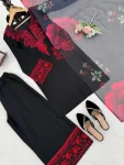 DESIGNER RAYON COTTON THREAD WORK TOP PALAZZO WITH DUPATTA CASUAL WEAR WHOLESALE PRICE ETHNIC GARMENT (2)