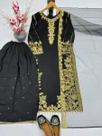 DESIGNER ROMAN SILK EMBROIDERY CHAIN SEQUENCE WITH LACE BORDER WORK TOP PALAZZO WITH DUPATTA FESTIVE WEAR WHOLESALE PRICE ETHNIC GARMENT (2)