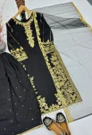 DESIGNER ROMAN SILK EMBROIDERY CHAIN SEQUENCE WITH LACE BORDER WORK TOP PALAZZO WITH DUPATTA FESTIVE WEAR WHOLESALE PRICE ETHNIC GARMENT (2)