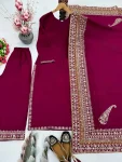 DESIGNER ROMAN SILK EMBROIDERY SEQUENCE WORK TOP PALAZZO WITH DUPATTA FESTIVE WEAR WHOLESALE PRICE ETHNIC GARMENT (16)