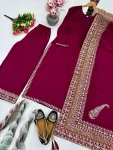 DESIGNER ROMAN SILK EMBROIDERY SEQUENCE WORK TOP PALAZZO WITH DUPATTA FESTIVE WEAR WHOLESALE PRICE ETHNIC GARMENT (16)