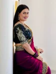 DESIGNER SATIN SILK MULTI THREAD WITH JARI DORI & 5 MM SEQUENCE WITH FANCY FARK LACE BORDER WORK SAREE WITH UNSTITCHED BLOUSE WEDDING WEAR WHOLESALE PRICE ETHNIC GARMENT (8)