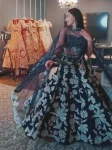 FANCY KASTURI SILK RAINBOW SEQUENCE WORK LEHENGA CHOLI WITH DUPATTA NAVY BLUE