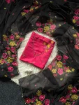 DESIGNER TABBY FLOWER PRINT WITH FLOWER CUT DANA HANDWORK SAREE WITH UNSTITCHED BLOUSE PARTY WEAR WHOLESALE PRICE ETHNIC GARMENT (3)
