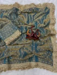DESIGNER TABBY SILK FLORAL PRINT WITH BEADS AND CUTDANA HANDWORK SAREE WITH UNSTITCHED BLOUSE WEDDING WEAR WHOLESALE PRICE ETHNIC GARMENT (9)