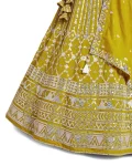 DESIGNER VICHITRA SILK EMBROIDERY AND SEQUENCE WORK LEHENGA CHOLI WITH DUPATTA WEDDING WEAR WHOLESALE PRICE ETHNIC GARMENT (3)