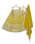 DESIGNER VICHITRA SILK EMBROIDERY AND SEQUENCE WORK LEHENGA CHOLI WITH DUPATTA WEDDING WEAR WHOLESALE PRICE ETHNIC GARMENT (3)