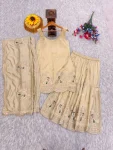 DESIGNER VICHITRA SILK EMBROIDERY SEQUENCE + CODING WORK TOP SHARARA WITH DUPATTA WEDDING WEAR WHOLESALE PRICE EHNIC GARMENT (1)