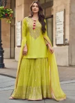 DESIGNER VICHITRA SILK EMBROIDERY SEQUENCE WORK TOP SHARARA WITH DUPATTA FESTIVE WEAR WHOLESALE PRICE ETHNIC GARMENT (1)