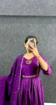 DESIGNER VICHITRA SILK HANDWORK GOWN WITH DUPATTA FESTIVE WEAR WHOLESALE PRICE ETHNIC GARMENT (12)