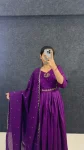 DESIGNER VICHITRA SILK HANDWORK GOWN WITH DUPATTA FESTIVE WEAR WHOLESALE PRICE ETHNIC GARMENT (12)