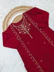 DESIGNER VICHITRA SILK SEQUENCE EMBROIDERY WORK TOP BOTTOM WITH DUPATTA FESTIVE WEAR WHOLESALE PRICE ETHNIC GARMENT (3)