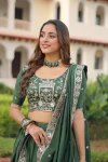DESIGNER VICHITRA SILK SEQUENCE, ZARI & THREAD EMBROIDERY WORK LEHENGA CHOLI WITH DUPATTA WEDDING WEAR WHOLESALE PRICE ETHNIC GARMENT (6)
