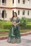 DESIGNER VICHITRA SILK SEQUENCE, ZARI & THREAD EMBROIDERY WORK LEHENGA CHOLI WITH DUPATTA WEDDING WEAR WHOLESALE PRICE ETHNIC GARMENT (6)