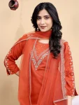 FANCY BLEND COTTON EMBROIDERY WORK TOP BOTTOM WITH DUPATTA FESTIVE WEAR WHOLESALE PRICE ETHNIC GARMENT (5)