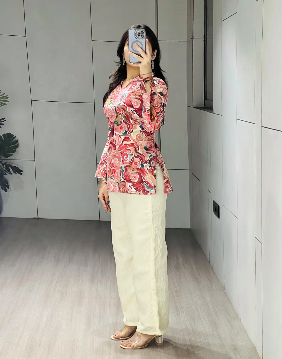 FANCY CAMBRIC COTTON PRINTED WITH FOIL WORK AND BACK SIDE DORI WORK TOP PALAZZO SET DAILY WEAR WHOLESALE PRICE ETHNIC GARMENT (4)