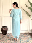 FANCY CHANDERI EMBROIDERY WORK TOP BOTTOM WITH DUPATTA FESTIVE WEAR WHOLESALE PRICE ETHNIC GARMENT (5)