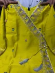FANCY CHANDERI SILK EMBROIDERY CODING SEQUENCE THREAD WORK TOP BOTTOM SET FESTIVE WEAR WHOLESALE PRICE ETHNIC GARMENT (3)