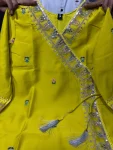 FANCY CHANDERI SILK EMBROIDERY CODING SEQUENCE THREAD WORK TOP BOTTOM SET FESTIVE WEAR WHOLESALE PRICE ETHNIC GARMENT (3)