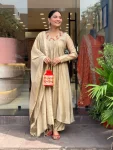 FANCY CHANDERI SILK SEQUENCE EMBROIDERY WORK TOP BOTTOM WITH DUPATTA FESTIVE WEAR WHOLESALE PRICE ETHNIC GARMENT (4)