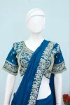 FANCY CHINON EMBROIDERY SEQUENCE WORK READY TO WEAR SAREE WITH STITCHED BLOUSE WEDDING WEAR WHOLESALE PRICE ETHNIC GARMENT (7)