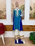 FANCY CHINON FANCY GOTA PATTI WORK TOP BOTTOM SET RAMA AND WHITE (3)