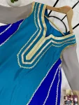 FANCY CHINON FANCY GOTA PATTI WORK TOP BOTTOM SET RAMA AND WHITE (3)