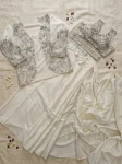 FANCY CHINON READY TOWEAR SAREE WITH MULTI THREAD EMBROIDERY WITH SEQUENCE WORK STITCHED BLOUSE AND KOTI PARTY WEAR WHOLESALE PRICE ETHNIC GARMENT (5)