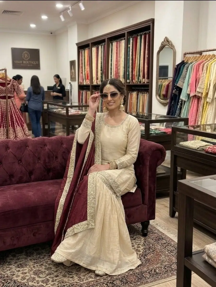 FANCY CHINON SEQUENCE EMBROIDERY WORK TOP SHARARA WITH DUPATTA FESTIVE WEAR WHOLESALE PRICE ETHNIC GARMENT (3)