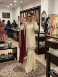 FANCY CHINON SEQUENCE EMBROIDERY WORK TOP SHARARA WITH DUPATTA FESTIVE WEAR WHOLESALE PRICE ETHNIC GARMENT (4)
