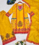 FANCY CHINON SILK DIGITAL PRINT + REAL MIRROR WORK TOP PALAZZO WITH DUPATTA FESTIVE WEAR WHOLESALE PRICE ETHNIC GARMENT (2)