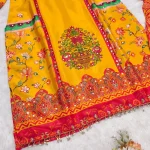 FANCY CHINON SILK DIGITAL PRINT + REAL MIRROR WORK TOP PALAZZO WITH DUPATTA FESTIVE WEAR WHOLESALE PRICE ETHNIC GARMENT (2)