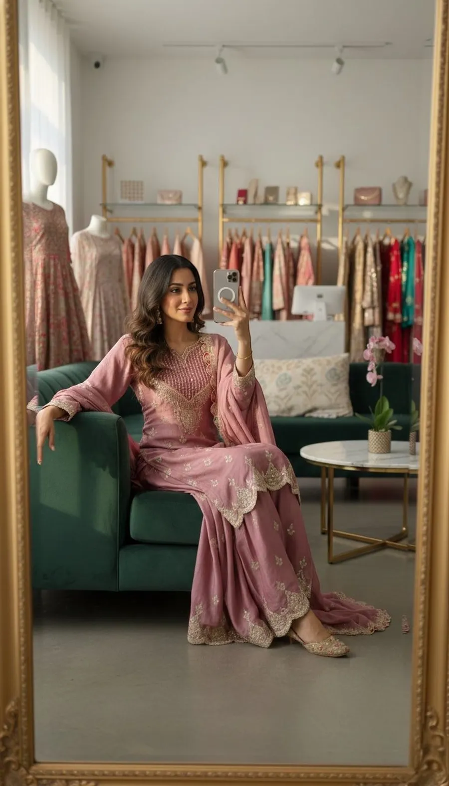 FANCY CHINON SILK EMBROIDERY CODING SEQUENCE WORK WITH HANDS WORKS MIRROR DIAMOND WORK TOP PALAZZO WITH DUPATTA FESTIVE WEAR WHOLESALE PRICE ETHNIC GARMENT (3)
