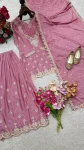 FANCY CHINON SILK EMBROIDERY CODING SEQUENCE WORK WITH HANDS WORKS MIRROR DIAMOND WORK TOP PALAZZO WITH DUPATTA FESTIVE WEAR WHOLESALE PRICE ETHNIC GARMENT (2)