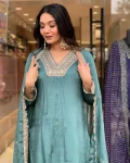 FANCY CHINON SILK EMBROIDERY THREAD & SEQUENCE WORK TOP SHARARA WITH DUPATTA FESTIVE WEAR WHOLESALE PRICE ETHNIC GARMENT (19)