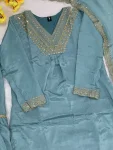 FANCY CHINON SILK EMBROIDERY THREAD & SEQUENCE WORK TOP SHARARA WITH DUPATTA FESTIVE WEAR WHOLESALE PRICE ETHNIC GARMENT (19)